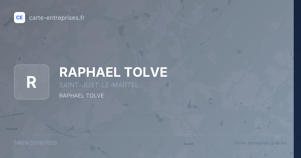 RAPHAEL TOLVE — 337927255 — fiche entreprise