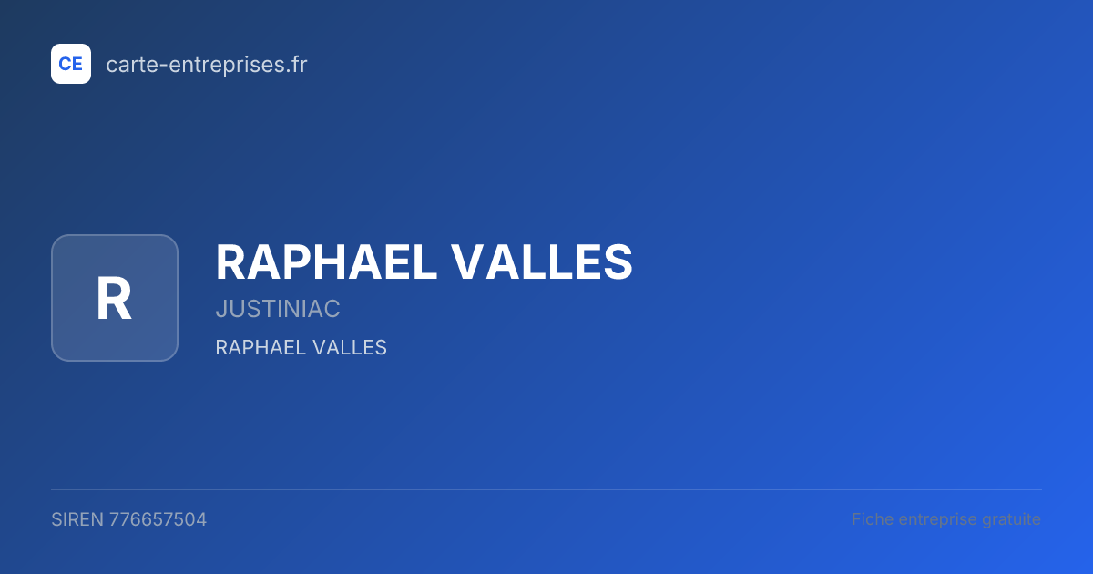 RAPHAEL VALLES — 776657504 — fiche entreprise