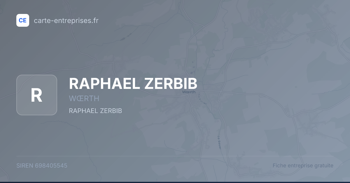 RAPHAEL ZERBIB — 698405545 — fiche entreprise