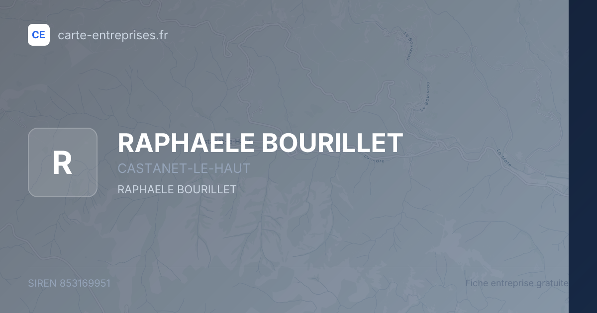 RAPHAELE BOURILLET — 853169951 — fiche entreprise
