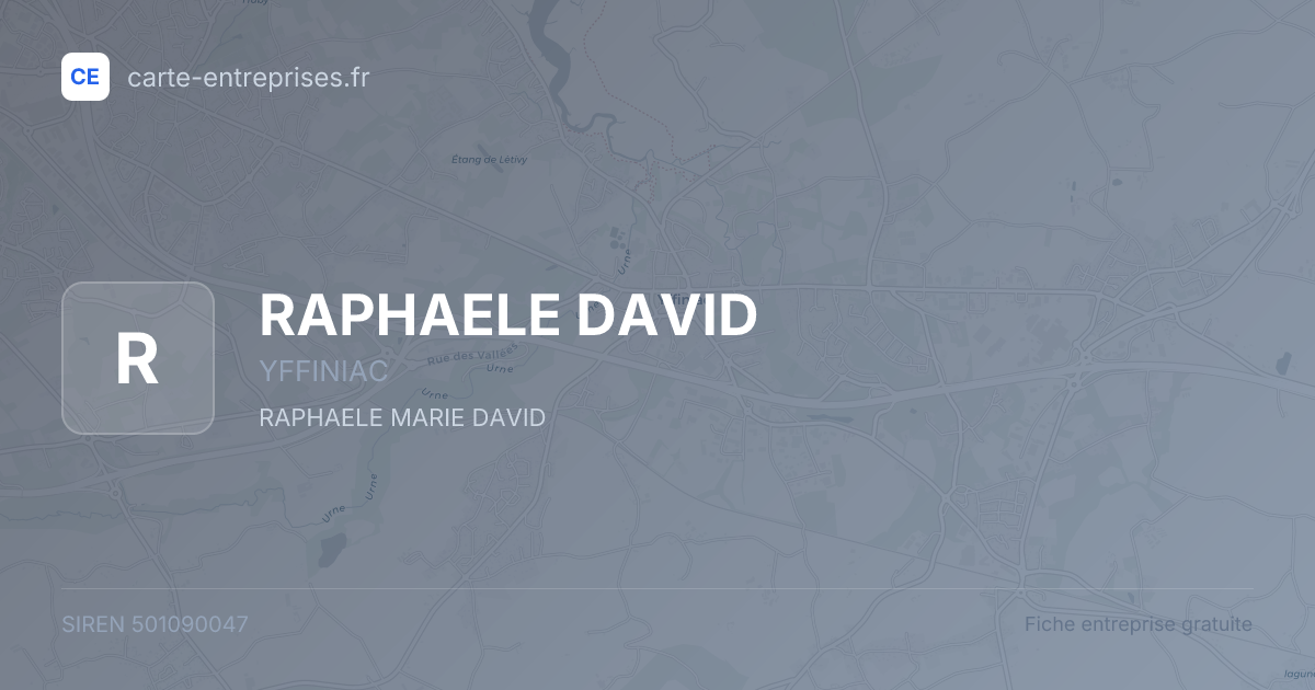 RAPHAELE DAVID — 501090047 — fiche entreprise