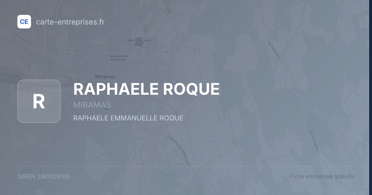 RAPHAELE ROQUE — 390928166 — fiche entreprise
