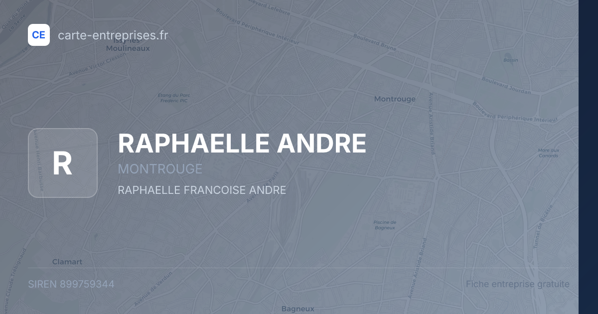 RAPHAELLE ANDRE — 899759344 — fiche entreprise