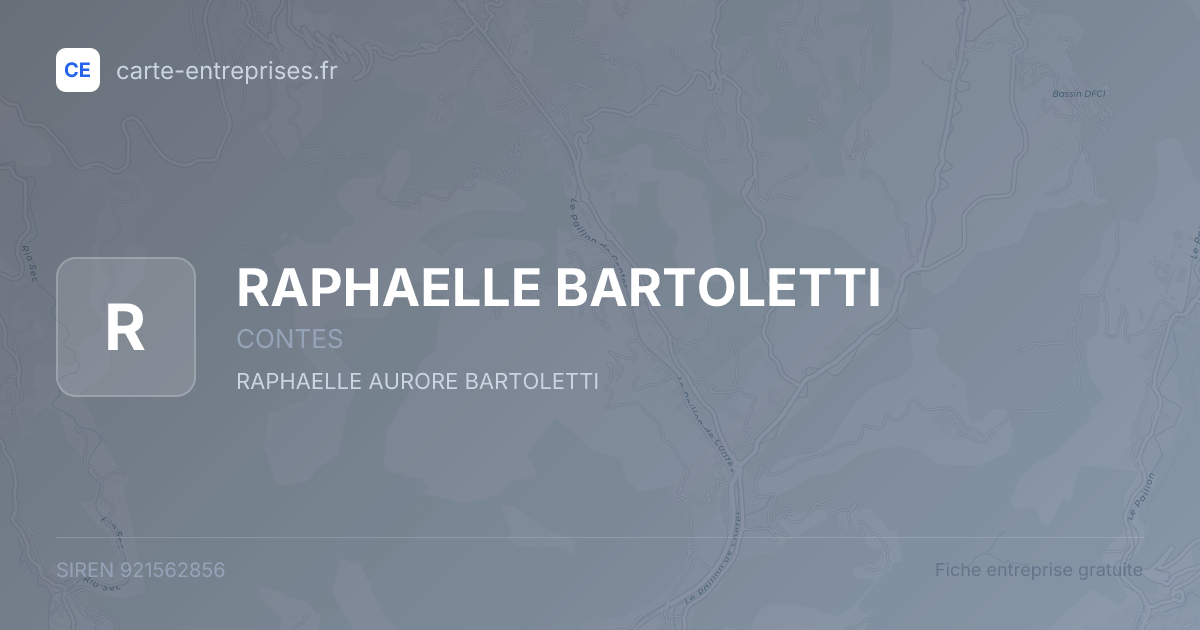 RAPHAELLE BARTOLETTI — 921562856 — fiche entreprise