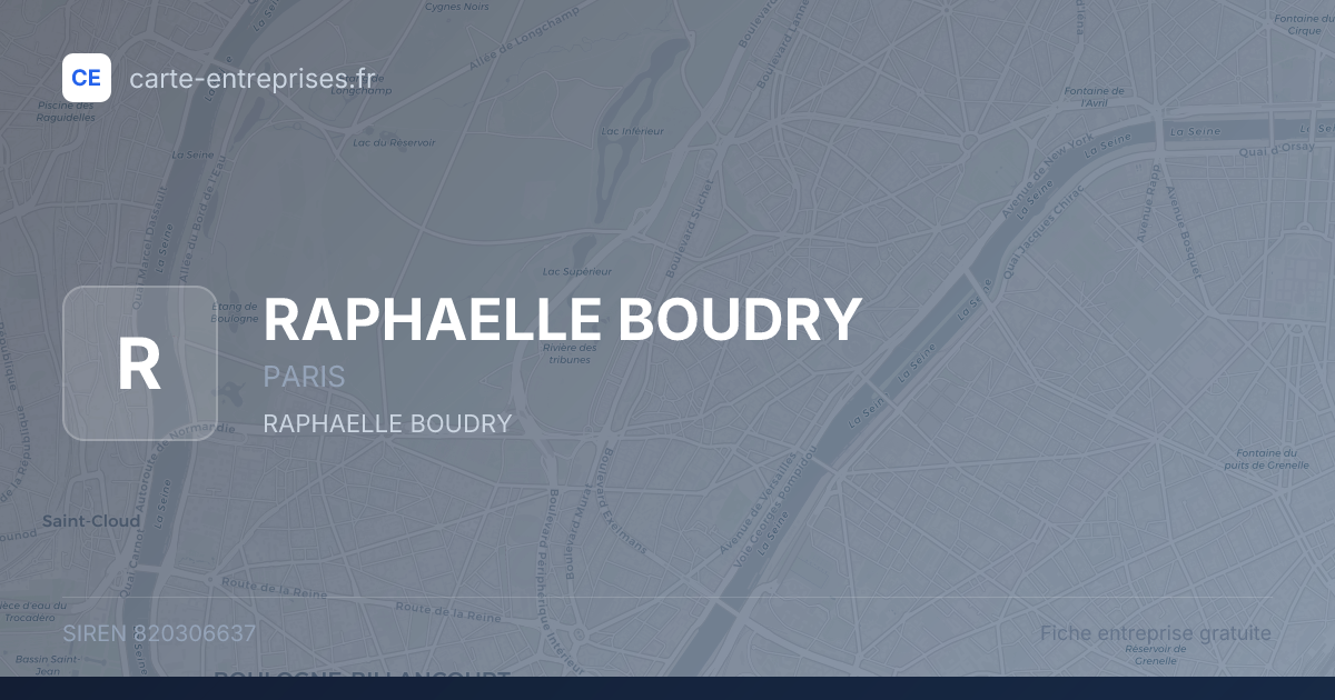 RAPHAELLE BOUDRY — 820306637 — fiche entreprise