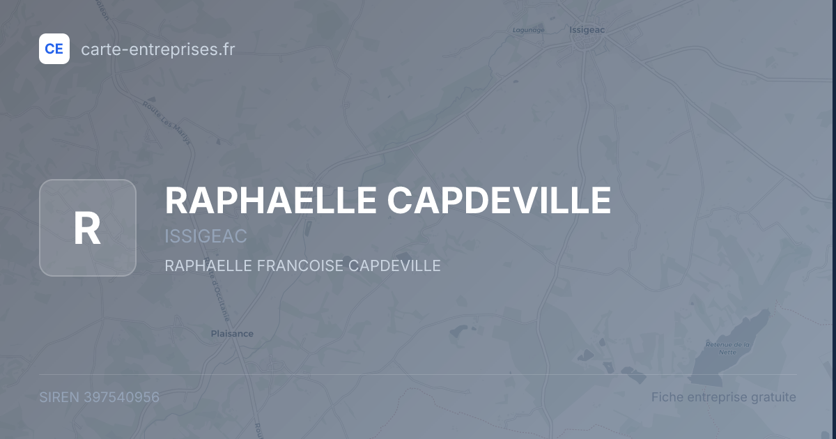 RAPHAELLE CAPDEVILLE — 397540956 — fiche entreprise