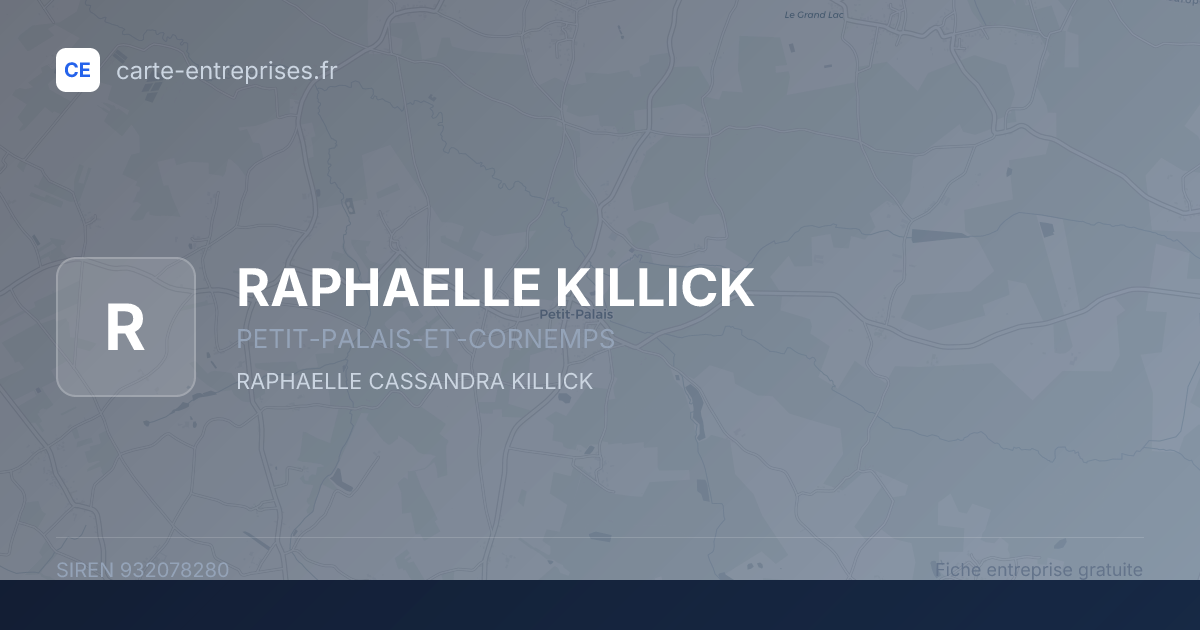 RAPHAELLE KILLICK — 932078280 — fiche entreprise