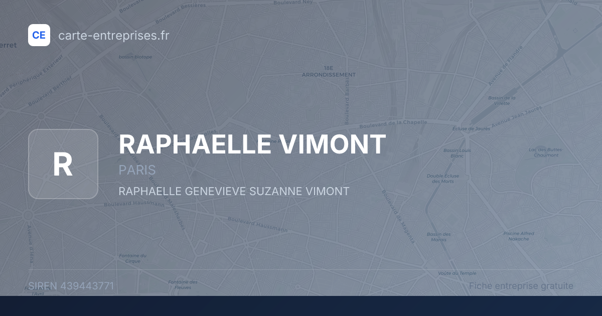 RAPHAELLE VIMONT — 439443771 — fiche entreprise