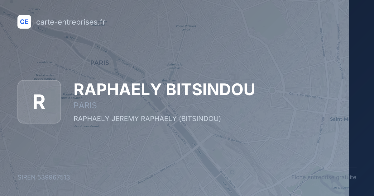 RAPHAELY BITSINDOU — 539967513 — fiche entreprise
