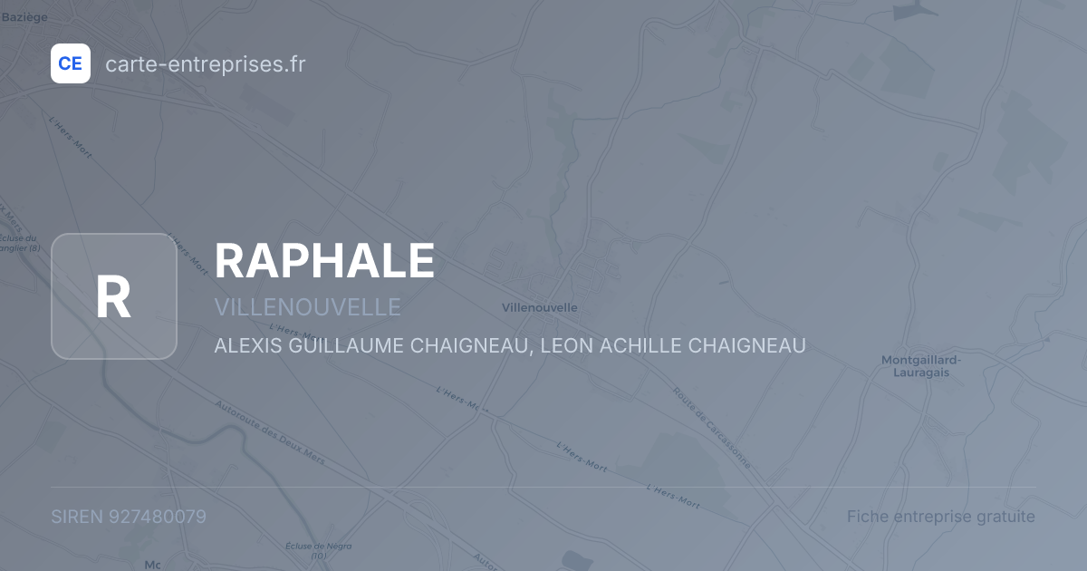 RAPHALE — 927480079 — fiche entreprise