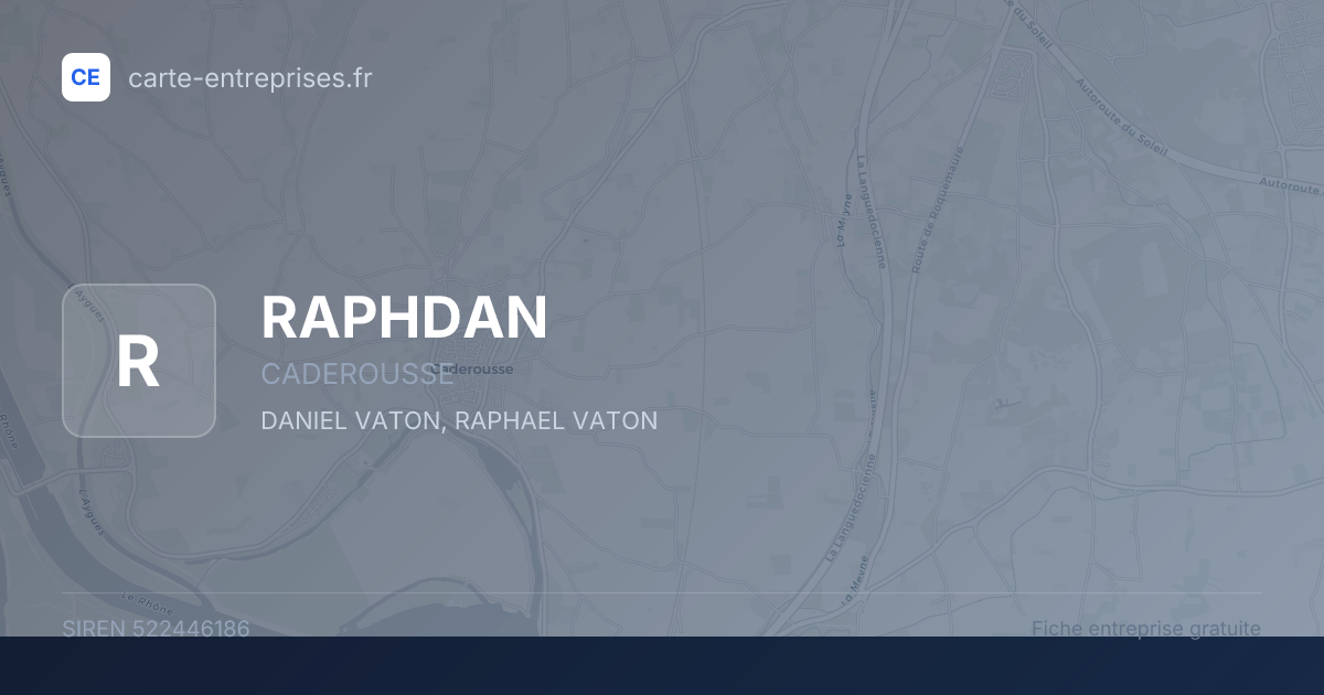 RAPHDAN — 522446186 — fiche entreprise