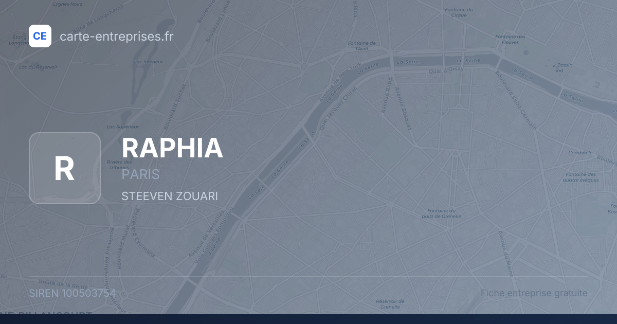 RAPHIA — 100503754 — fiche entreprise