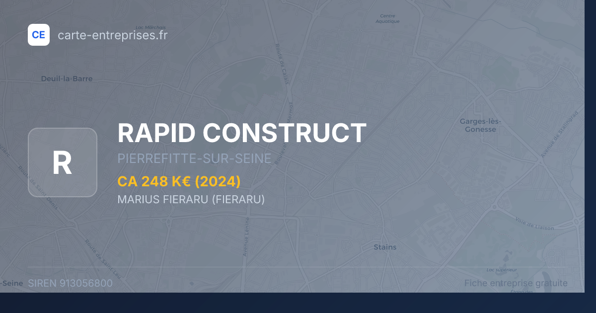 RAPID CONSTRUCT — 913056800 — fiche entreprise