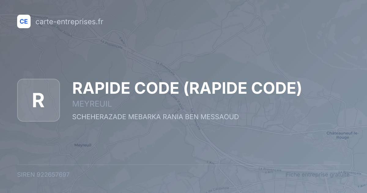 RAPIDE CODE — 922657697 — fiche entreprise
