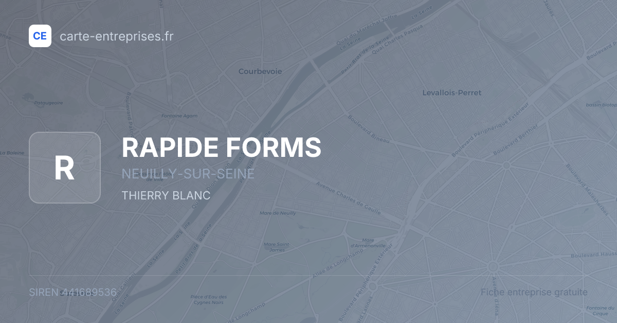 RAPIDE FORMS — 441689536 — fiche entreprise