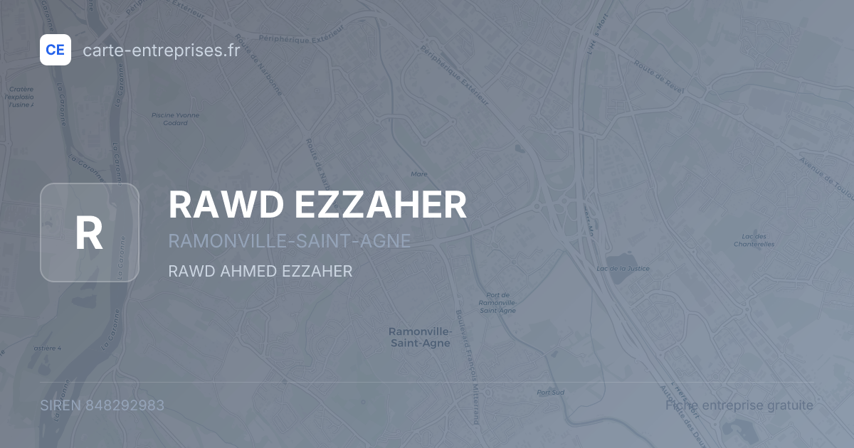 RAWD EZZAHER — 848292983 — fiche entreprise