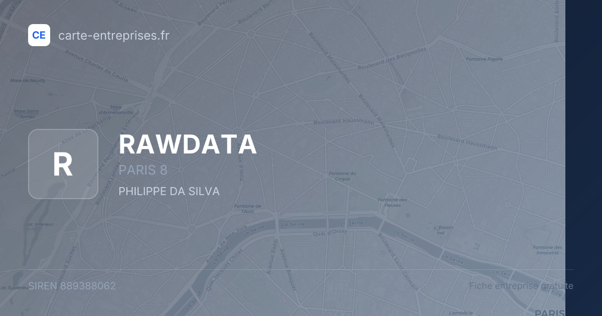 RAWDATA — 889388062 — fiche entreprise