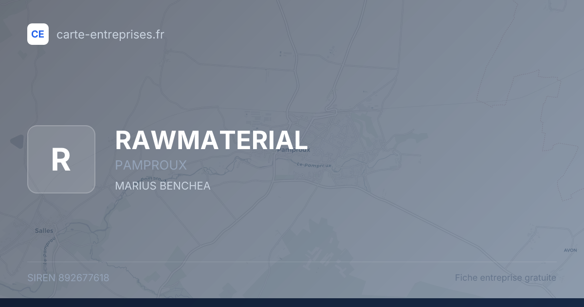 RAWMATERIAL — 892677618 — fiche entreprise