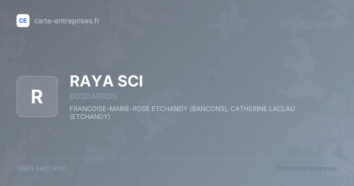 RAYA SCI — 444514160 — fiche entreprise