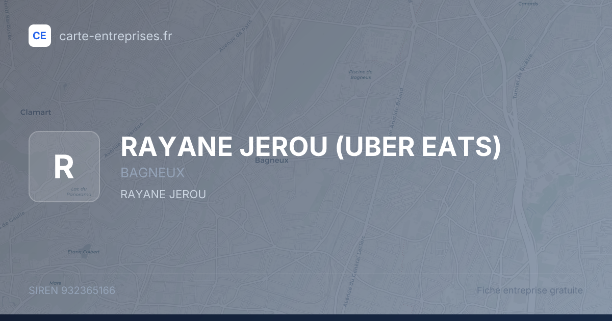 RAYANE JEROU (UBER EATS) — 932365166 — fiche entreprise