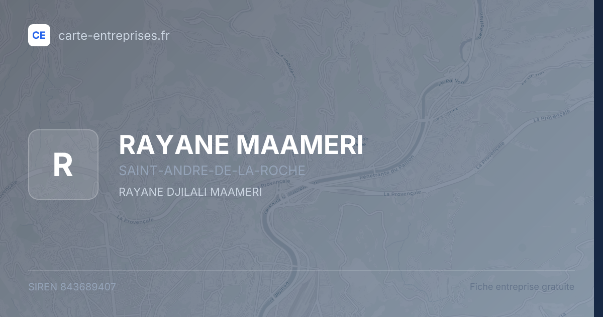 RAYANE MAAMERI — 843689407 — fiche entreprise