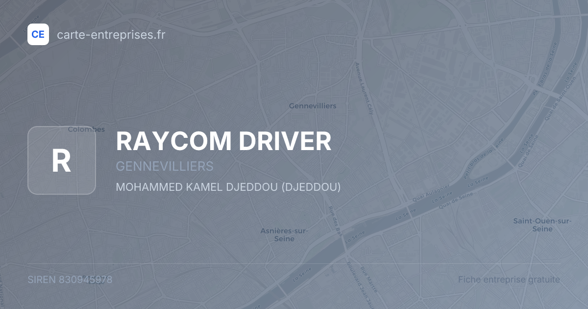 RAYCOM DRIVER — 830945978 — fiche entreprise