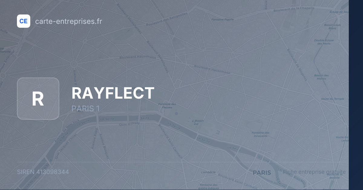 RAYFLECT — 413098344 — fiche entreprise