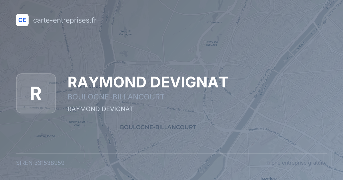 RAYMOND DEVIGNAT — 331538959 — fiche entreprise