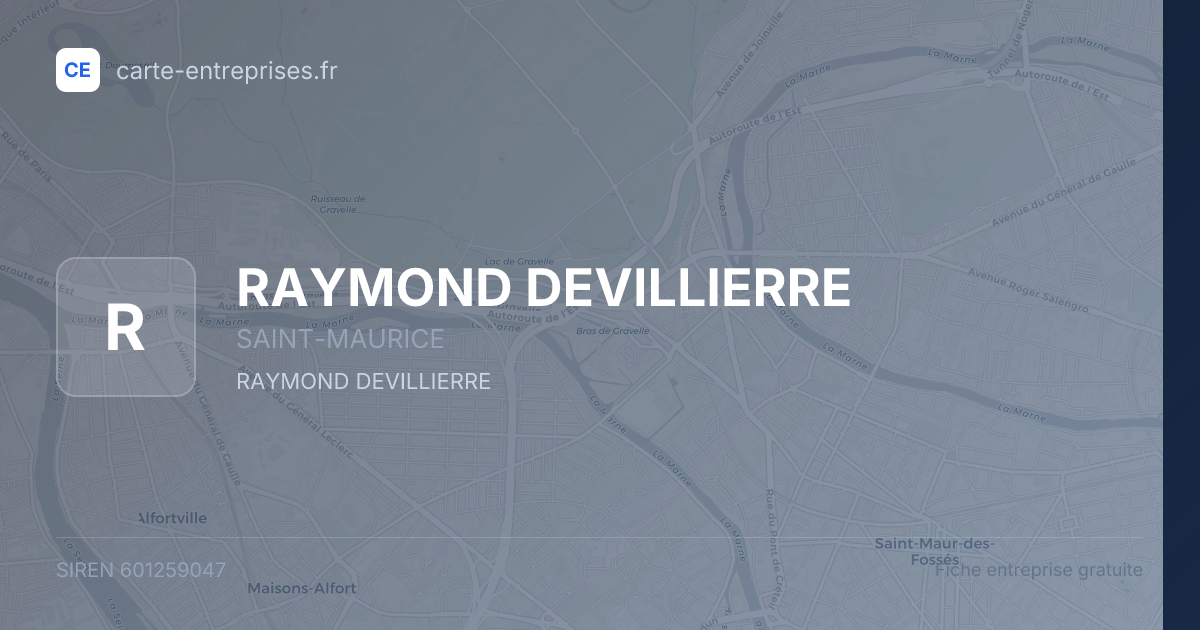 RAYMOND DEVILLIERRE — 601259047 — fiche entreprise