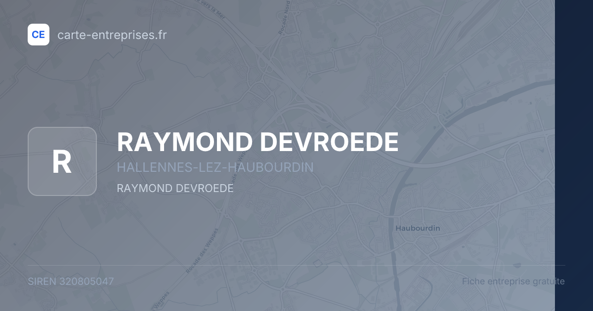 RAYMOND DEVROEDE — 320805047 — fiche entreprise