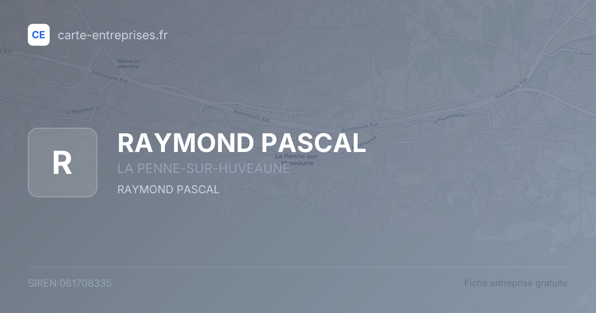 RAYMOND PASCAL — 061708335 — fiche entreprise