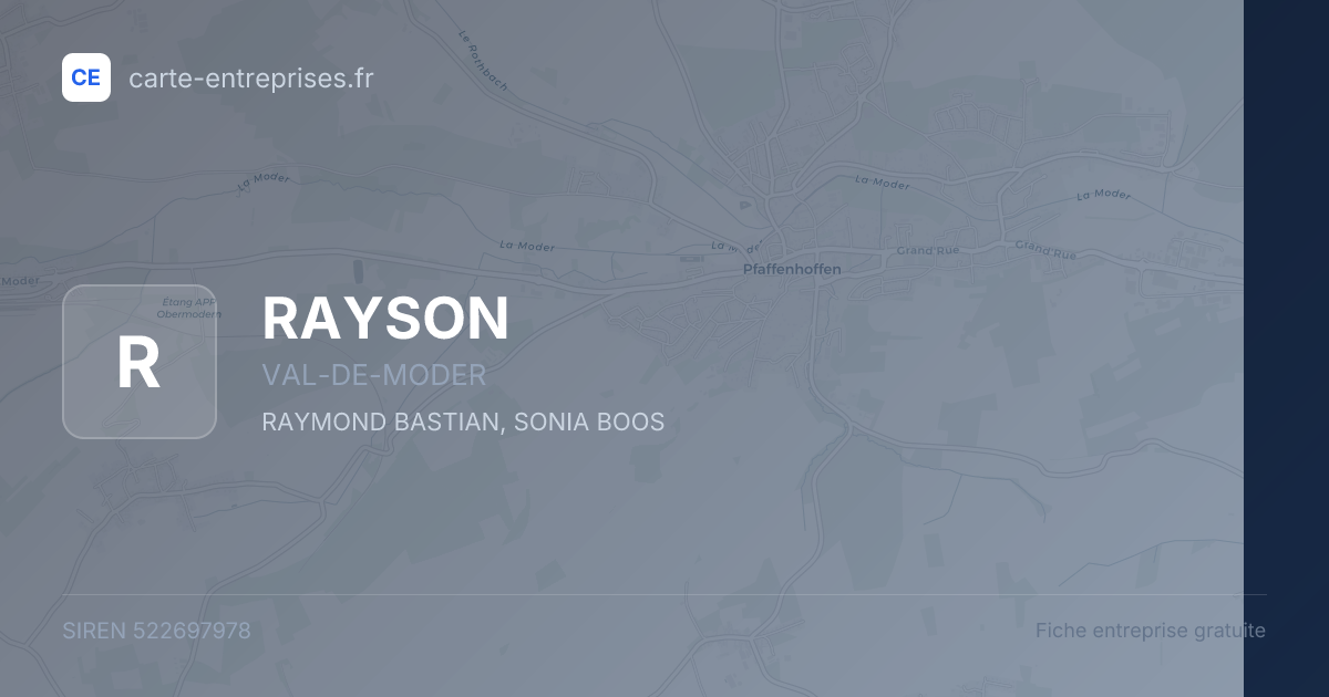 RAYSON — 522697978 — fiche entreprise