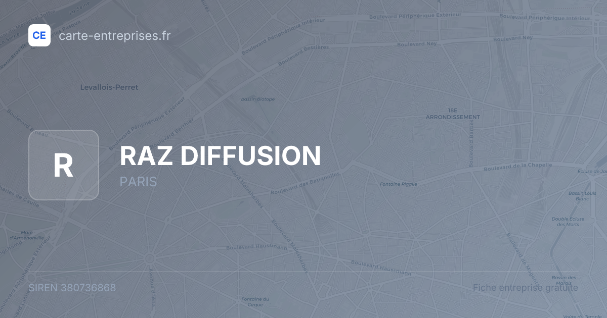 RAZ DIFFUSION — 380736868 — fiche entreprise