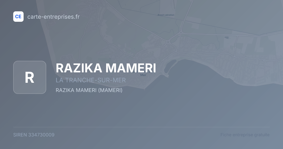 RAZIKA MAMERI — 334730009 — fiche entreprise