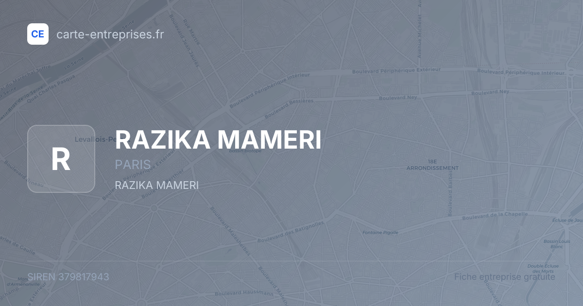 RAZIKA MAMERI — 379817943 — fiche entreprise