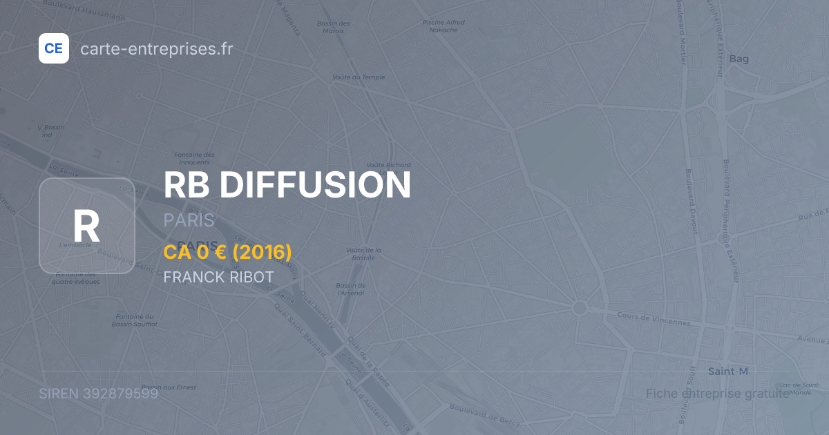 RB DIFFUSION — 392879599 — fiche entreprise