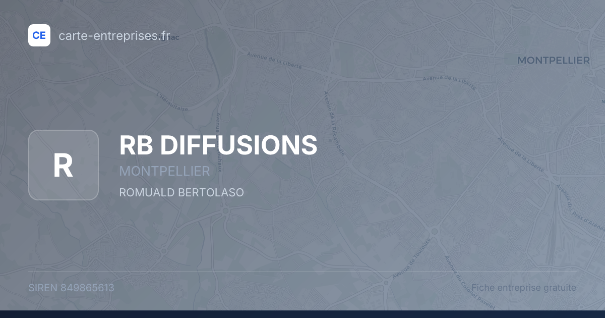 RB DIFFUSIONS — 849865613 — fiche entreprise