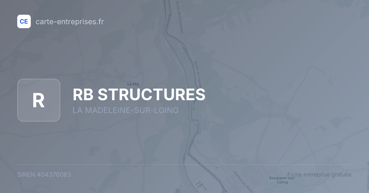 RB STRUCTURES — 404376063 — fiche entreprise