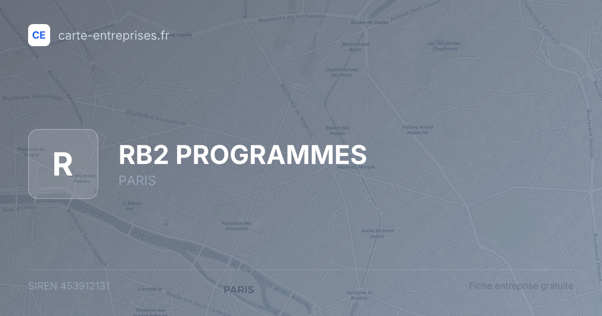 RB2 PROGRAMMES — 453912131 — fiche entreprise
