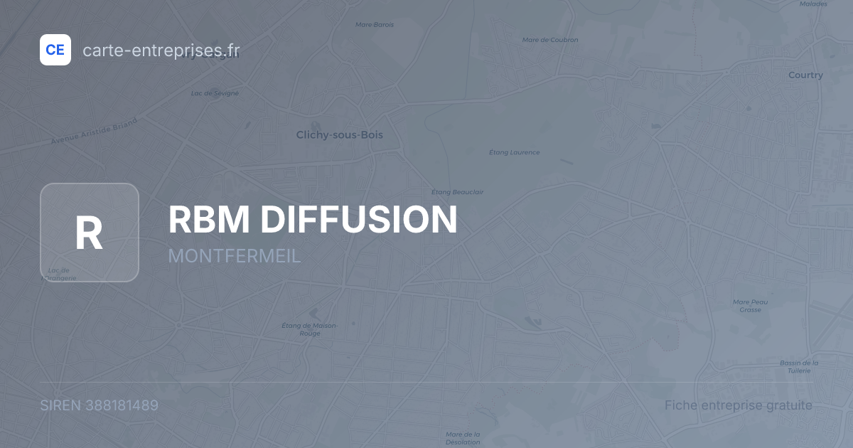 RBM DIFFUSION — 388181489 — fiche entreprise