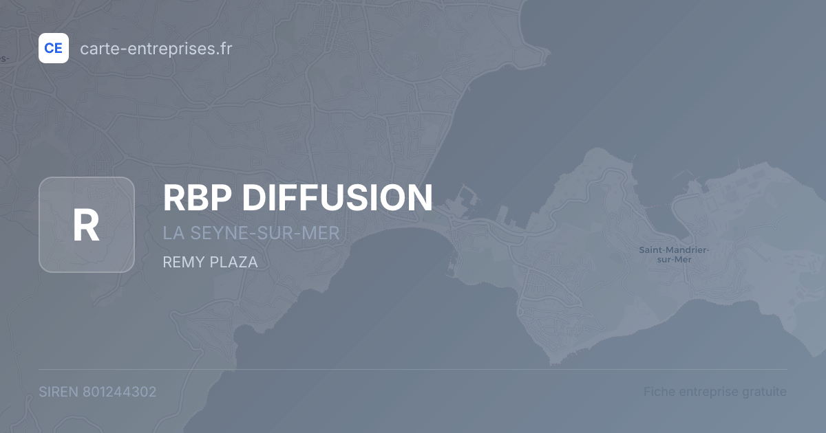 RBP DIFFUSION — 801244302 — fiche entreprise