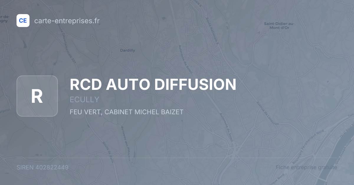 RCD AUTO DIFFUSION — 402822449 — fiche entreprise