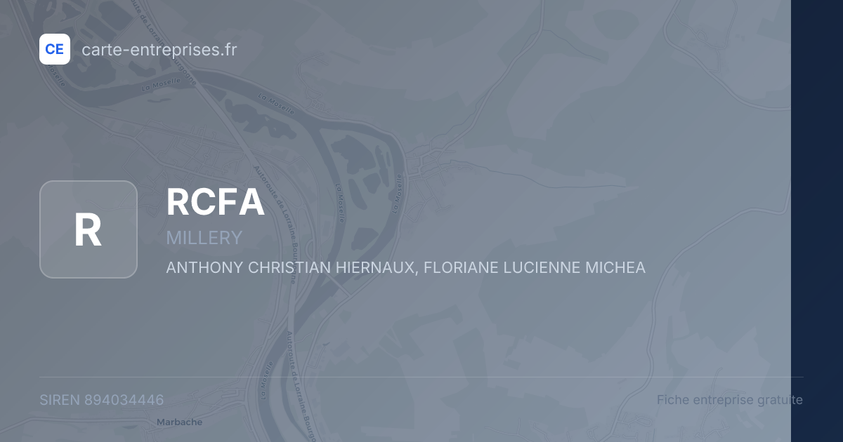RCFA — 894034446 — fiche entreprise