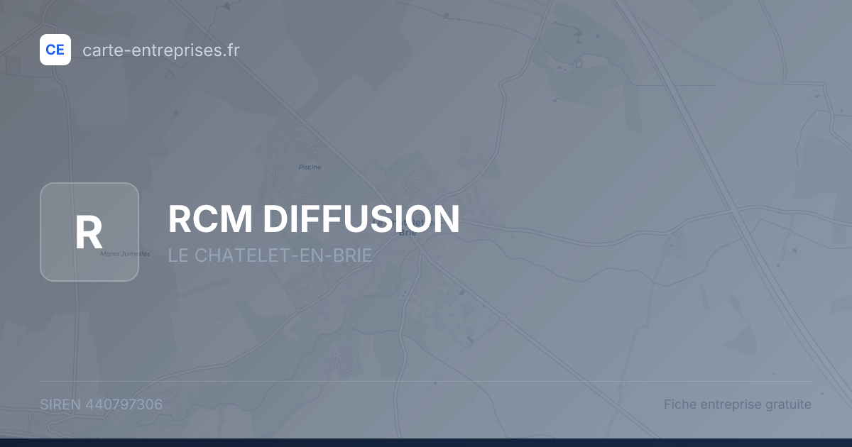 RCM DIFFUSION — 440797306 — fiche entreprise