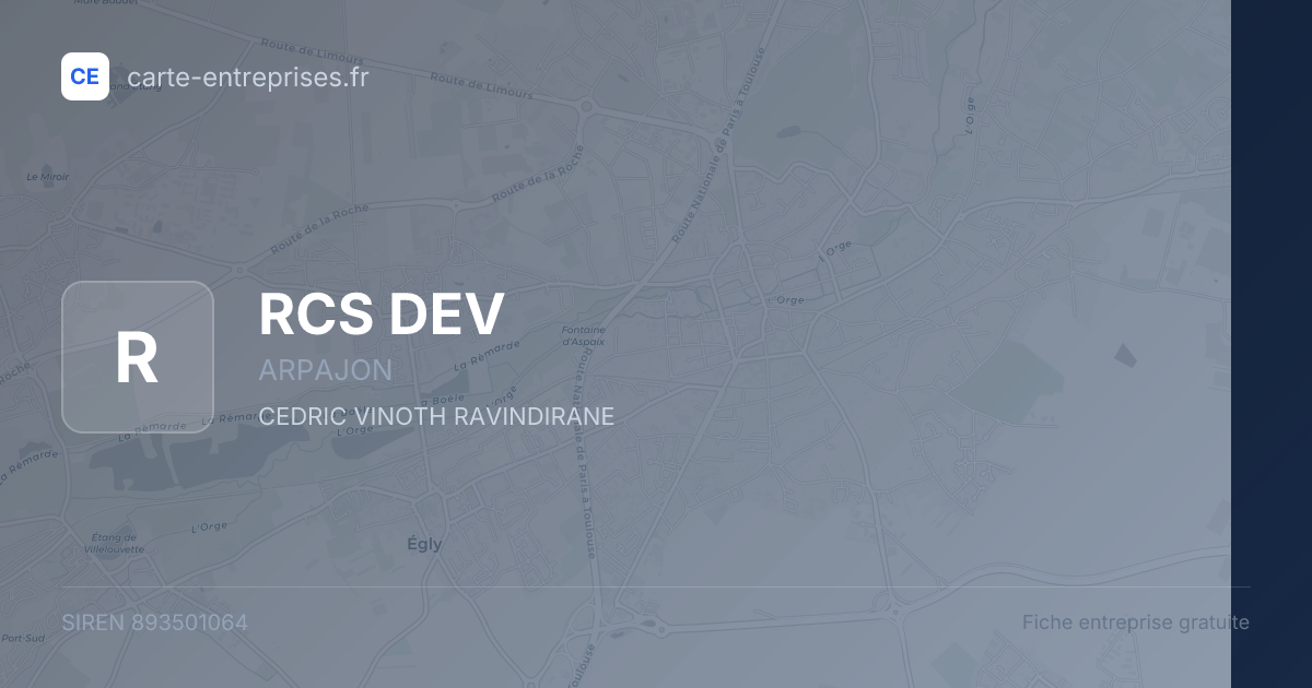 RCS DEV — 893501064 — fiche entreprise