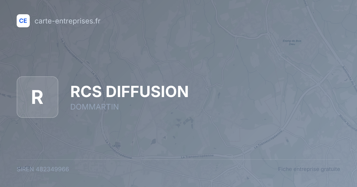 RCS DIFFUSION — 482349966 — fiche entreprise
