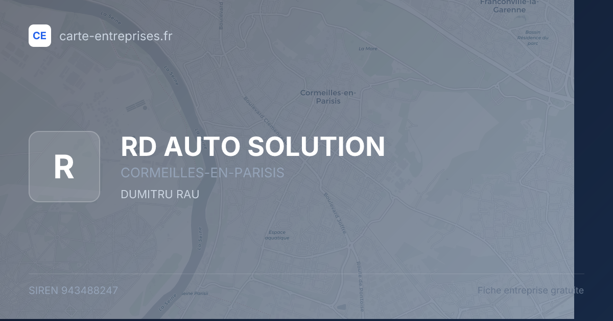 RD AUTO SOLUTION — 943488247 — fiche entreprise