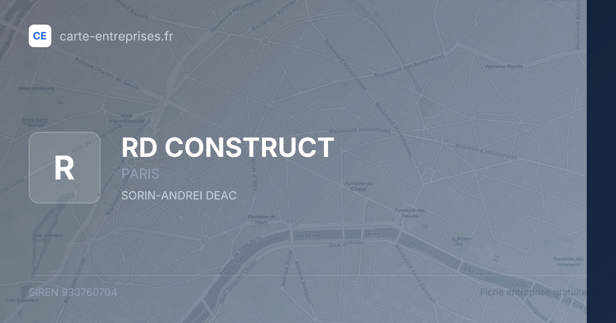 RD CONSTRUCT — 933760704 — fiche entreprise