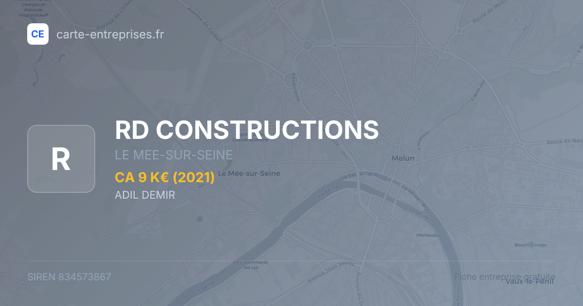 RD CONSTRUCTIONS — 834573867 — fiche entreprise