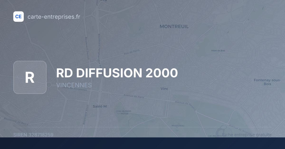 RD DIFFUSION 2000 — 328718259 — fiche entreprise